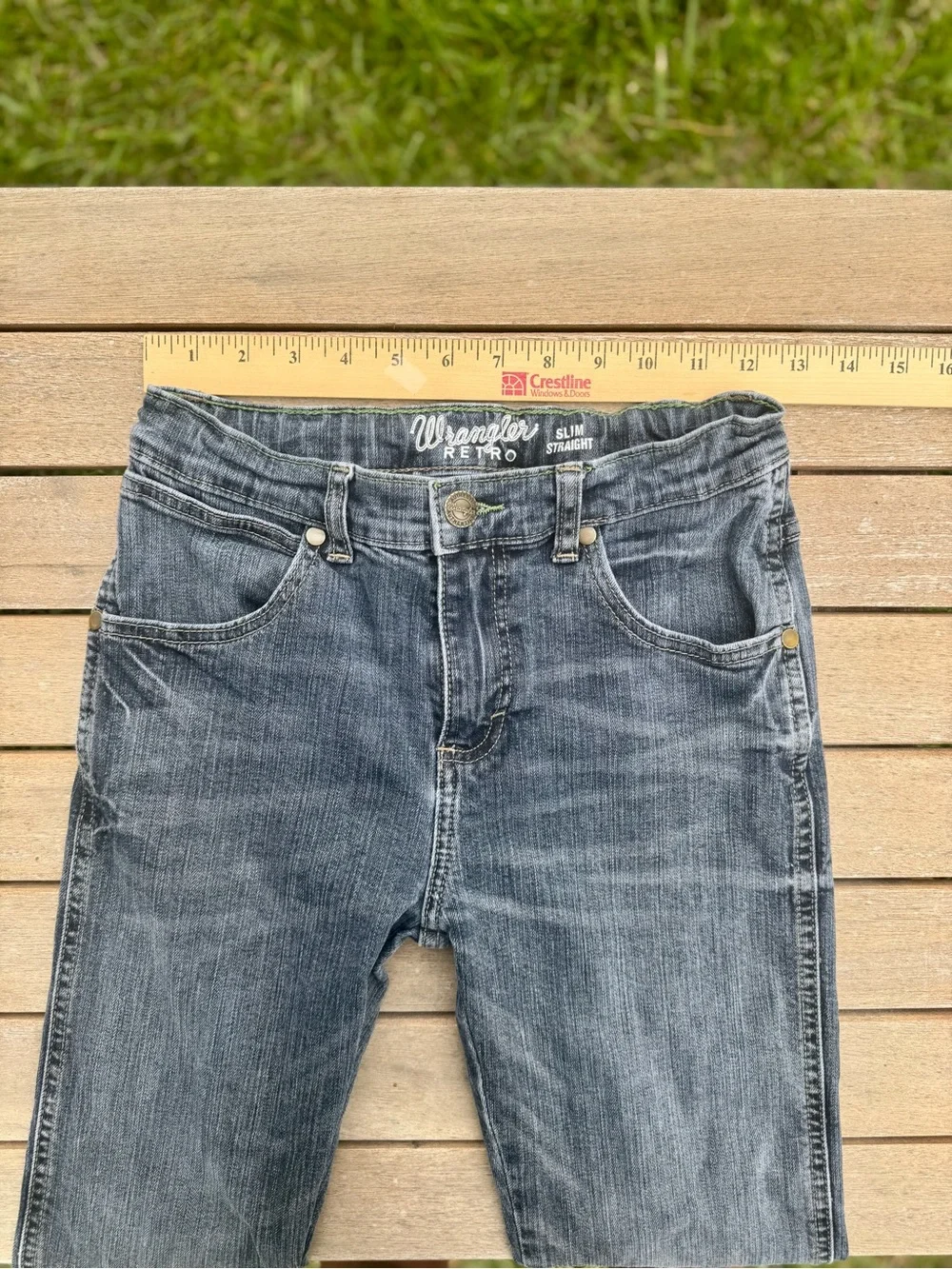 Wrangler Retro Girls Size 12 Adjustable Waist Slim‎ Straight Jeans Denim Regular